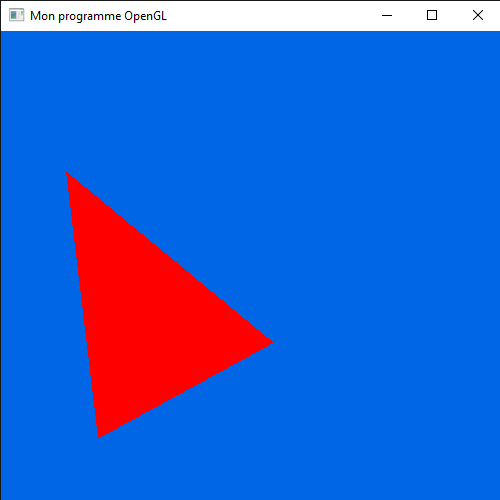 Fenêtre OpenGL avec un triangle transformé