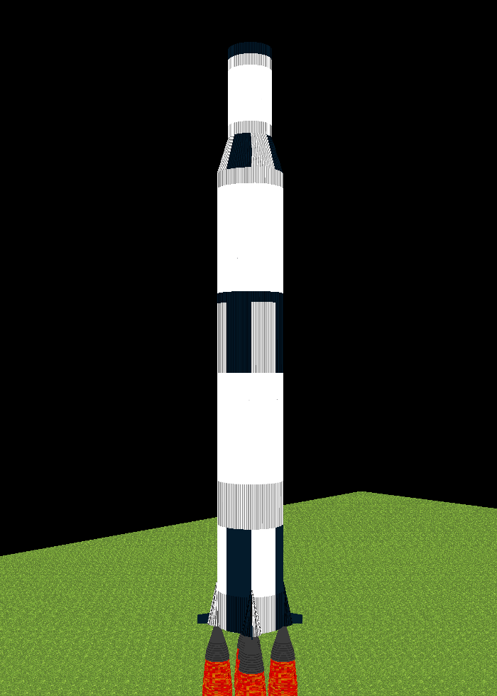 Photo des 3 premiers étages de la Saturn V